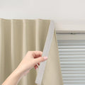 Room Darkening Curtains with Adhesive Backing Tool Free Hanging Window Drapes by Sovtfides