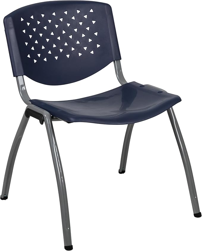 Flash Furniture HERCULES Series 880 lb. Capacity Navy Plastic Stack Chair by FlashFurniture