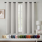 MIULEE Blackout Curtains for Bedroom 2 Panels 40x54 Inch Long Natural White | by MIULEE