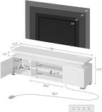 Rolanstar TV Stand with LED Lights & Power Outlet, Modern Entertainment Center - Image 5