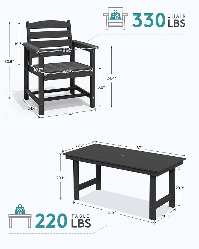 SERWALL 8-Piece Patio Dining Sets - Image 3