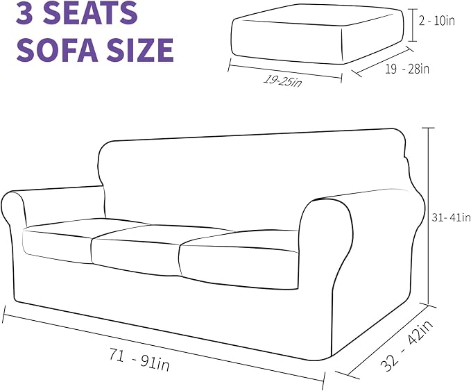 ZNSAYOTX 4 Piece Sofa Covers for Living Room Anti Slip Stretch Couch Covers for - Image 7