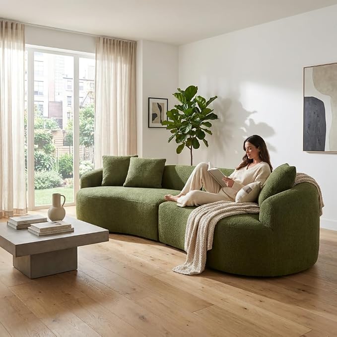 Compressed C-Shaped Sectional Sofa, 2-Box Easy Delivery, No Tools Assembly by szlizccc