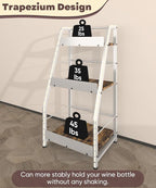 3-Tier Liquor Stand for Home Bar, Trapezoid Freestanding Whisky Bottle Holder - Image 3