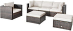 Tangkula 6 Pieces Wicker Patio Furniture Set, PE Rattan Outdoor Sectional - Image 9