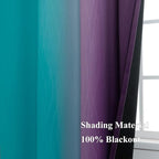 Ombre Teal and Purple Blackout Curtains - Image 5