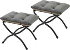 15" Folding Ottoman, Foldable Footrest Stool, Small Foot Stool by MordchilHF