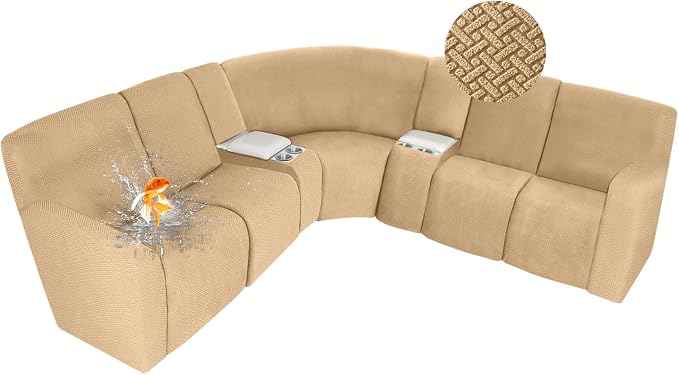 ALIECOM 100% Waterproof Recliner Sectional Couch Covers L Shape Stretch Corner by ALIECOM