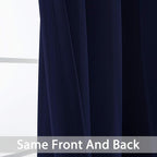 Yakamok Navy Blue Room Darkening Curtains 84 inch Sliding Door Drapes | 1 - Image 6