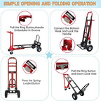 Red Convertible Hand Truck Dolly Cart - Image 4