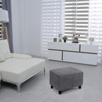 Ottoman Cover, Stretch Rectangle Velvet Ottoman Slipcovers of Foot Stool - Image 2