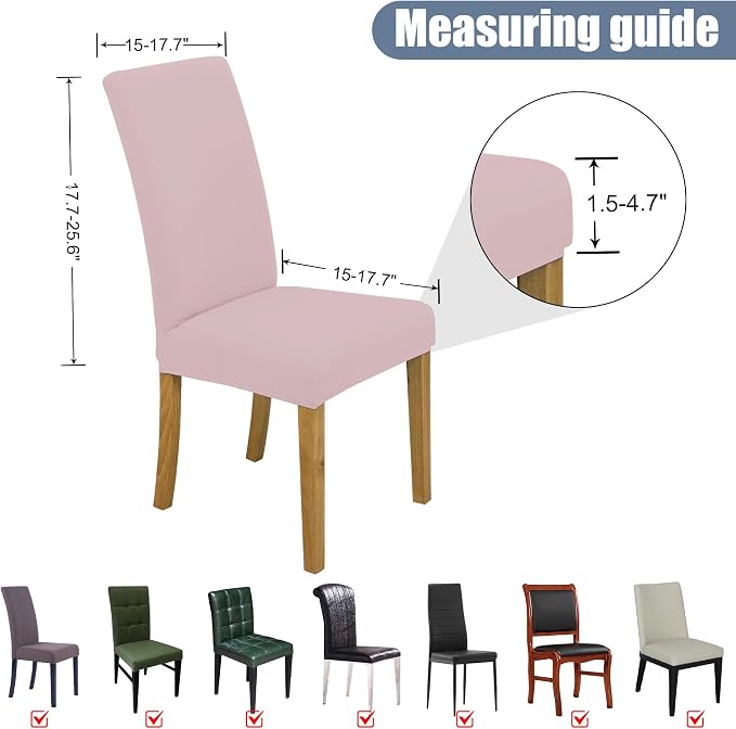 BIETYONE Stretch Dining Chair Covers Set of 4, Soft Removable Washable Kitchen - Image 5