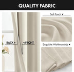 MIULEE Set of 4 Cream Beige 45 Inch Short Blackout Kitchen Window Curtains | - Image 8