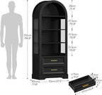 HOOBRO Tall Arched Bookshelf, Arch Bookcase - Image 2