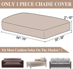 LA MEACK Couch Cushion Cover Chaise Lounge Cover Washable Separate Seat Chaise - Image 6