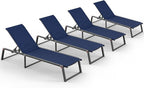 Aluminum Chaise Lounge Chair Outdoor, Foldable& No Assembly Patio Pool Lounge by Oasbira