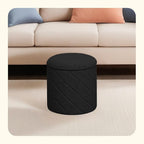 PINPLUS Ottoman with Stroage Round Boucle Ottoman and Tray Sherpa Removable - Image 6