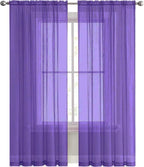 SpaceDresser Sheer Voile Window Treatment Rod Pocket Curtain Panels - Image 4