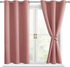 Blackout Curtains for Bedroom, 2 Panels Dusty Rose, 38 x 54 Inch | Light by Hiasan