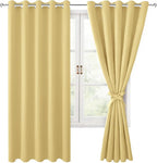 Blackout Curtains for Bedroom, 60 x 63 Inches Length, Light Yellow | Thermal by Hiasan