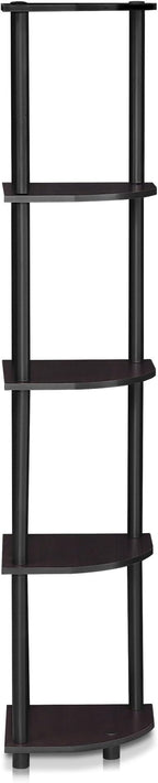 Furinno TURN-N-TUBE Corner Shelf, 5-Tier Corner Bookshelf, Open Storage Shelves - Image 8