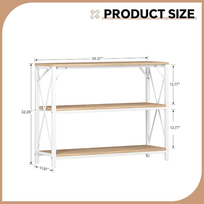 Homeiju Entry Table 40" Width, 3-Tier Entryway Table - Image 3