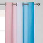 Pink and Blue Ombre Curtains for Bedroom 63 Inch Long | Room Darkening Curtains - Image 4