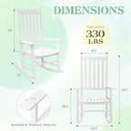 Flamaker Acacia Wood Patio Rocking Chair Set of 2, High Back and Widen Armrest - Image 3