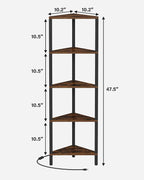 TUTOTAK Corner Shelf with LED Light, 5-Tier Corner Bookshelf - Image 2