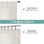 Chyhomenyc Semi Sheer Curtains 63 Inch Length 2 Panels - Image 4