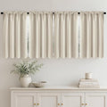 MIULEE 4 Panel Set Short Bedroom Blackout Curtains 54 Inch Long Beige White | by MIULEE