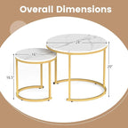 Giantex Nesting Coffee Table Set of 2, Round Stacking Side Tables - Image 2