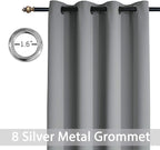 Yakamok Grey Room Darkening Curtains 52x54 inch Gray Grommet-Living Room | 2 - Image 3