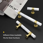 Rergy Cabinet Handles Marble Drawer Pulls and Knobs, T-Bar Hardware - Image 5