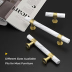 Rergy Cabinet Handles Marble Drawer Pulls and Knobs, T-Bar Hardware - Image 5