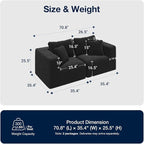 Avenco 71” 2-Seater Modular Loveseat Sofa Couch, Individually Wrapped Coil - Image 2