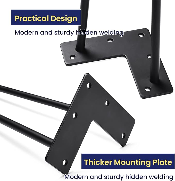 SMARTSTANDARD 7 Inch Heavy Duty Hairpin Furniture Legs, Metal Home DIY Projects - Image 4