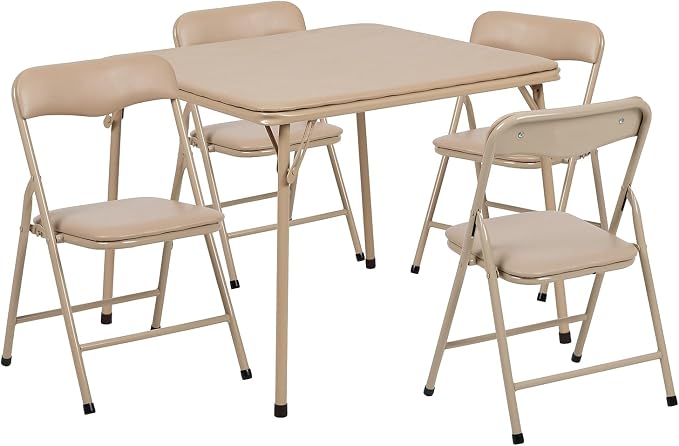 Flash Furniture Mindy Kids 5-Piece Folding Square Table and Chairs Set by FlashFurniture