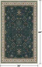 Dark Green Oushak 3x5 Large Entryway Rug - Image 2