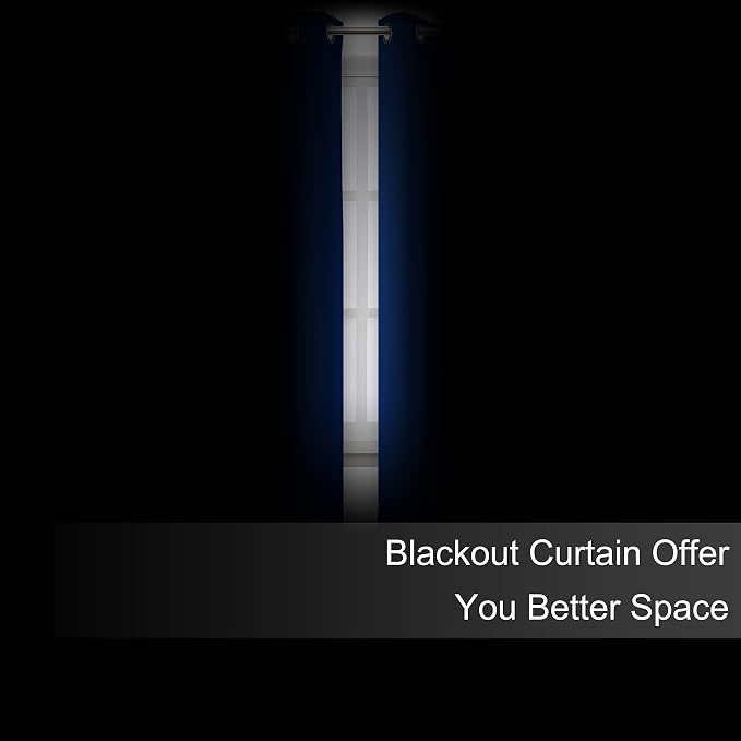 Royal Blue Blackout Curtains 66 x 63 Inch Length/Set of 2 Curtain - Image 3