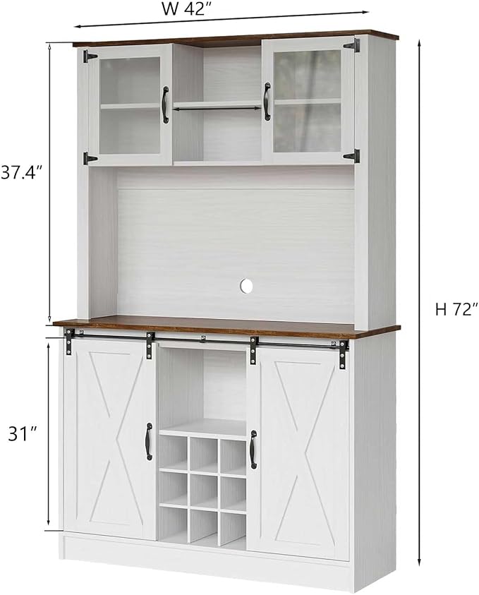 4ever2buy Farmhouse Coffee Bar Cabinet - Image 2
