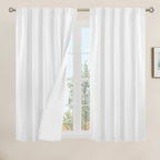 100% Blackout Linen Curtains 45 Inches by LAMIT