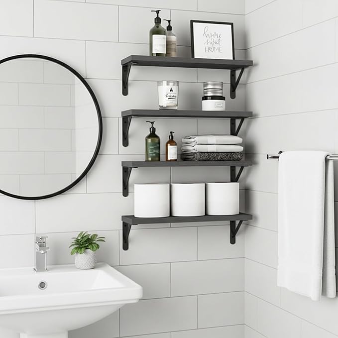 Fixwal Floating Shelves for Wall, Wood Wall Mounted Shelves for Bedroom - Image 6