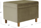 HomePop - Dinah 24" Storage Ottoman- Light Sage Green Velvet - Image 3