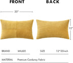 MIULEE Golden Mustard Decorative Lumbar Throw Pillow Covers 12x20 in 2 Pack | - Image 6