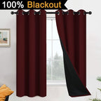 Yakamok Burgundy Red Blackout Curtains 63 Inches Long - Image 2