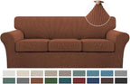 Turquoize 4 Piece Sofa Covers for 3 Cushion Couch Slipcover Soft Cover by Turquoize