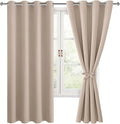Blackout Curtains for Bedroom, 52 x 63 Inches Length Camel 2 Panels | Thermal by Hiasan