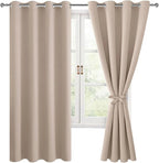 Blackout Curtains for Bedroom, 52 x 63 Inches Length Camel 2 Panels | Thermal by Hiasan
