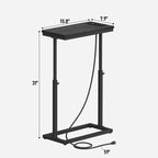 TUTOTAK End Table with Charging Station, Side Table, Tall Couch Table, Sofa - Image 9